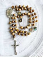 Wood Rosary from Israel with Real Holy Land Earth