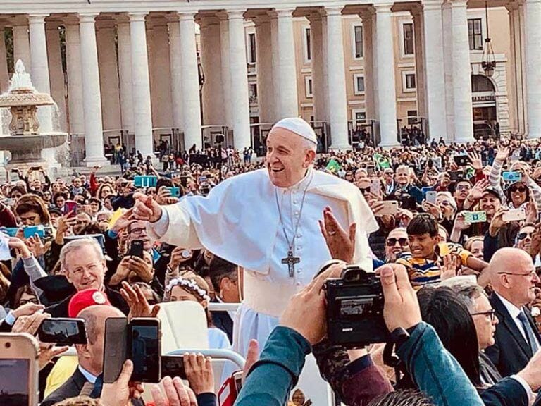 Pope Francis at his weekly audience in St. Peter's Square