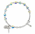 Sterling Silver Rosary Bracelet Created with 6mm Aurora Borealis Swarovski Crystal Butterfly Beads by HMH