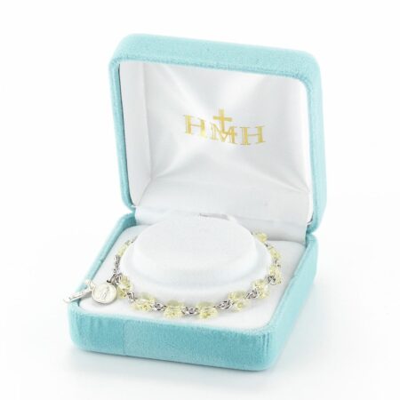 Sterling Silver Rosary Bracelet Created with 6mm Jonquil Swarovski Crystal Butterfly Beads by HMH