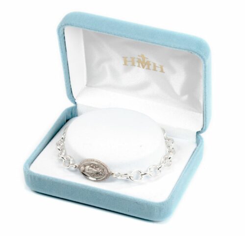 Corrugated Swirl Oval Sterling Silver Rosary Bracelet - Image 3