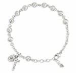 Swirl Corrugated Sterling Silver Rosary Bracelet
