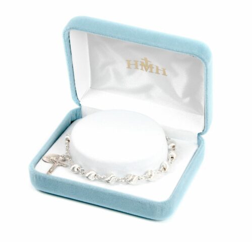 Swirl Corrugated Sterling Silver Rosary Bracelet - Image 3
