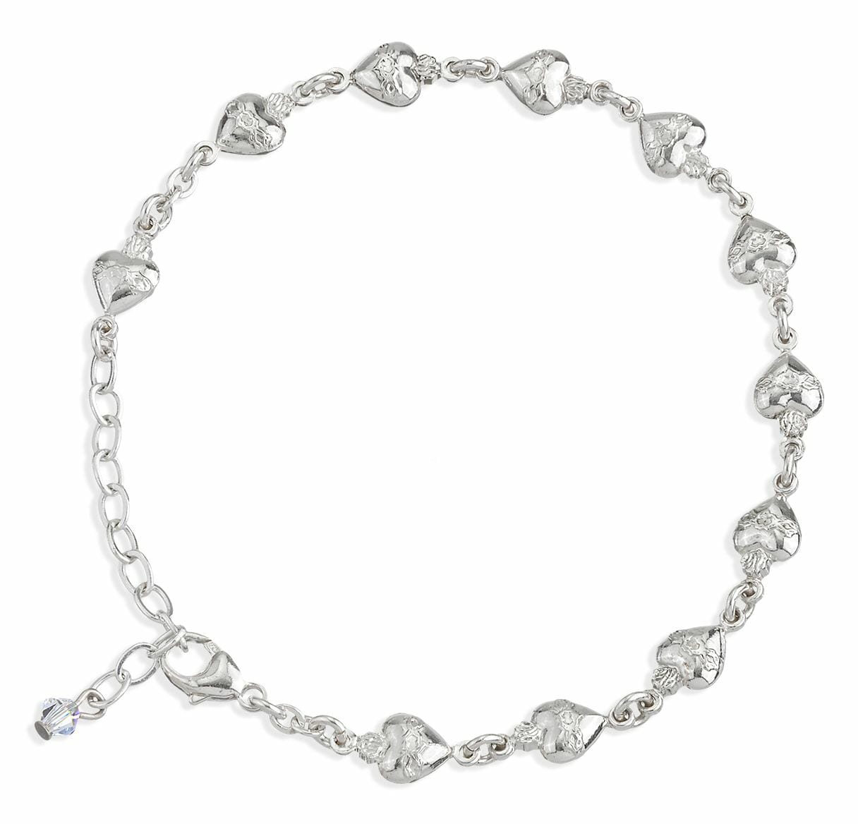 Sacred Heart Solid Sterling Silver Rosary Bracelet - Buy Religious ...