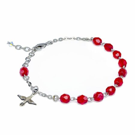 Red Bead Rosary Bracelet