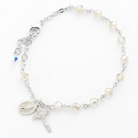 Silk Round Faceted Crystal Rosary Bracelet