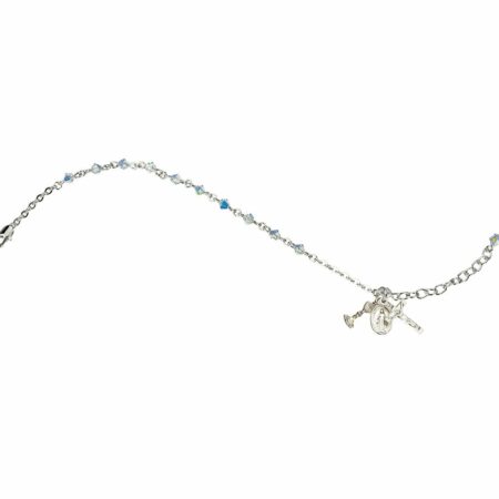 Rosary Bracelet Created with 4mm Aurora Borealis Swarovski Crystal Rondelle Beads by HMH