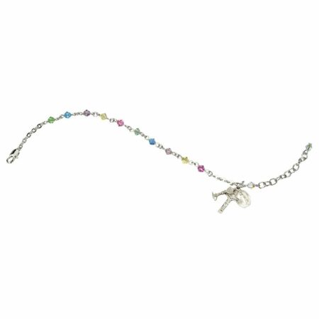 Rosary Bracelet Created with 4mm Multi-Color Swarovski Crystal Rondelle Beads by HMH