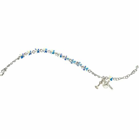 Rosary Bracelet Created with 6mm Aurora Borealis Swarovski Crystal Butterfly Beads by HMH