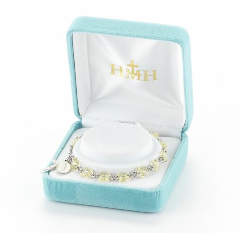Rosary Bracelet Created with 6mm Jonquil Swarovski Crystal Butterfly Beads by HMH