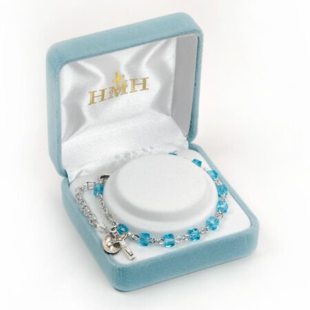 Crystal Cube Bead Rosary Bracelet