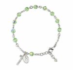 Rosary Bracelet Created with 6mm Chrysolite Swarovski Crystal Round Beads by HMH