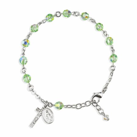 Rosary Bracelet Created with 6mm Chrysolite Swarovski Crystal Round Beads by HMH