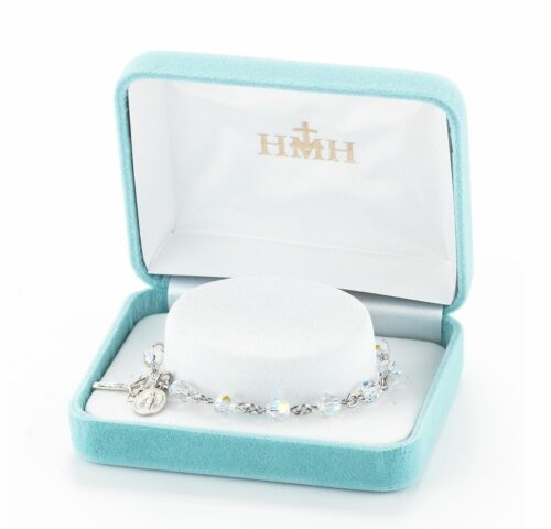 Rosary Bracelet Created with 6mm Aurora Borealis Swarovski Crystal Round Beads by HMH - Image 2