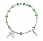 Rosary Bracelet Created with 6mm Erinite Swarovski Crystal Round Beads by HMH