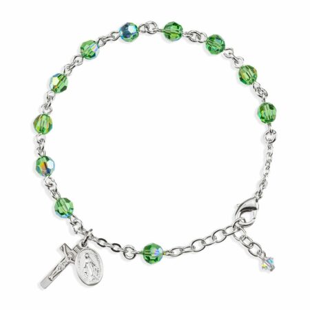 Rosary Bracelet Created with 6mm Erinite Swarovski Crystal Round Beads by HMH