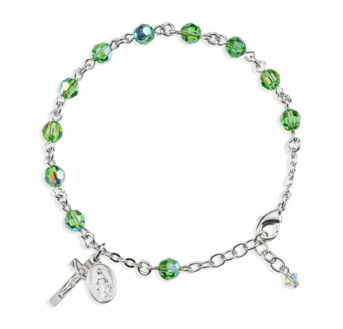 Rosary Bracelet Created with 6mm Erinite Swarovski Crystal Round Beads by HMH