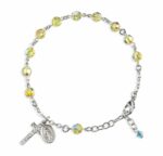 Rosary Bracelet Created with 6mm Jonquil Swarovski Crystal Round Beads by HMH