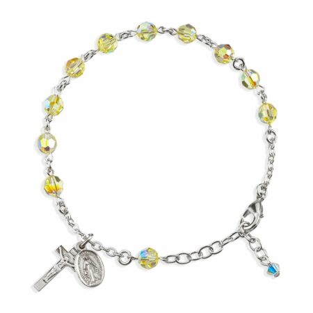 Rosary Bracelet Created with 6mm Jonquil Swarovski Crystal Round Beads by HMH