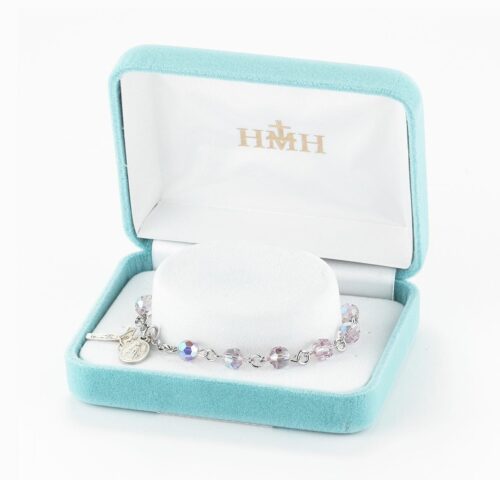 Rosary Bracelet Created with 6mm Light Amethyst Swarovski Crystal Round Beads by HMH - Image 2