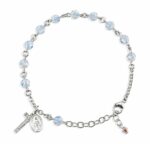 Rosary Bracelet Created with 6mm Opal Swarovski Crystal Round Beads by HMH