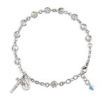 Rosary Bracelet Created with 6mm Smoked Swarovski Crystal Round Beads by HMH