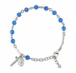 Rosary Bracelet Created with 6mm Sapphire Swarovski Crystal Round Beads by HMH