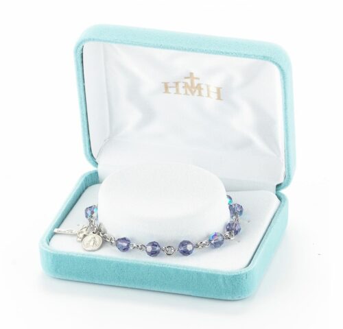 Rosary Bracelet Created with 6mm Tanzanite Swarovski Crystal Round Beads by HMH - Image 2
