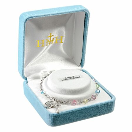 Rondelle Shape Crystal Rosary Bracelet Created with 4mm Multi-Color Swarovski Crystal Beads by HMH