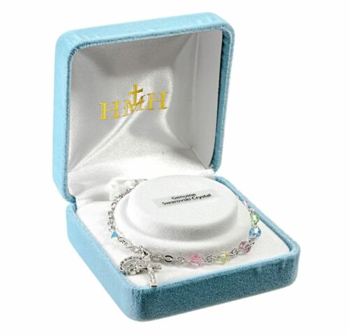 Rondelle Shape Crystal Rosary Bracelet Created with 4mm Multi-Color Swarovski Crystal Beads by HMH
