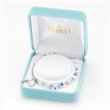 Butterfly Crystal Rosary Bracelet Created with 6mm Swarovski Crystal Aurora Borealis Butterfly Beads by HMH