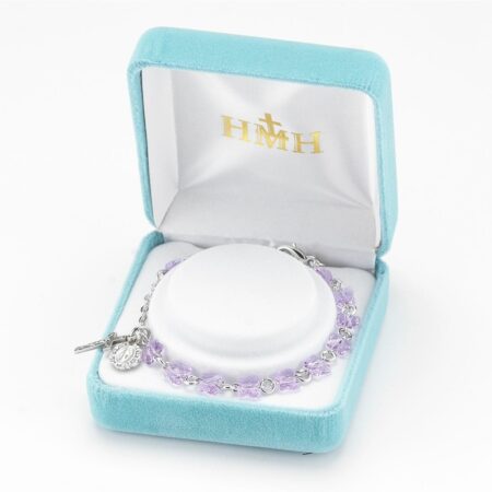 Butterfly Crystal Rosary Bracelet Created with 6mm Swarovski Crystal Violet Butterfly Beads by HMH