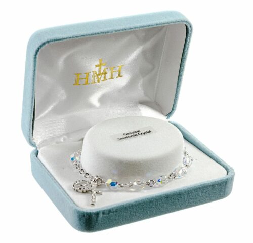 Round Crystal Rosary Bracelet Created with 6mm Swarovski Crystal Aurora Borealis Beads by HMH - Image 2