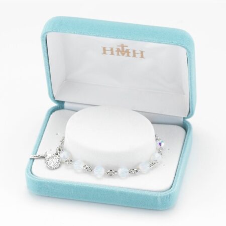 Round Crystal Rosary Bracelet Created with 6mm Swarovski Crystal Opal Beads by HMH