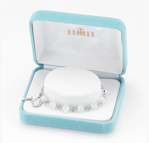 Round Crystal Rosary Bracelet Created with 6mm Swarovski Crystal Opal Beads by HMH