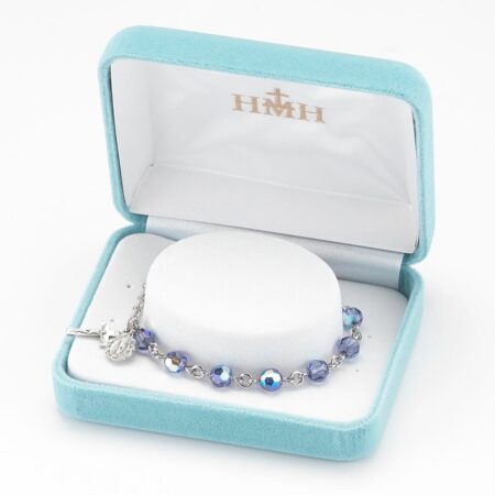 Round Crystal Rosary Bracelet Created with 6mm Swarovski Crystal Tanzanite Beads by HMH