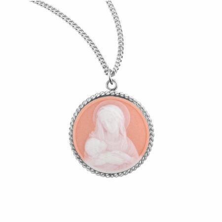 Rose Madonna and Child Cameo Medal