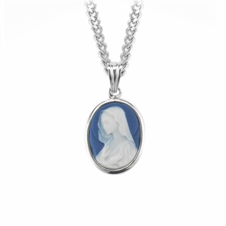 Blue Madonna Cameo Medal