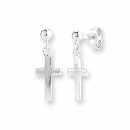 Sterling Silver Dangle Cross Earrings