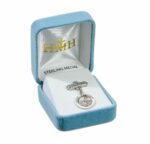 Sterling Silver Round Holy Baptism Medal on a Godchild Pin
