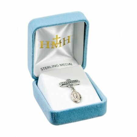 Sterling Silver Plain Miraculous Medal Godchild Bar Pin