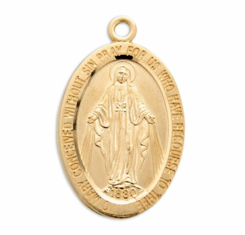 Gold Over Sterling Silver Miraculous Medal - Image 2
