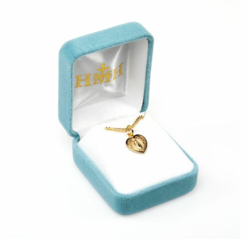 Gold Over Sterling Silver Heart Shape Miraculous Medal - Image 4