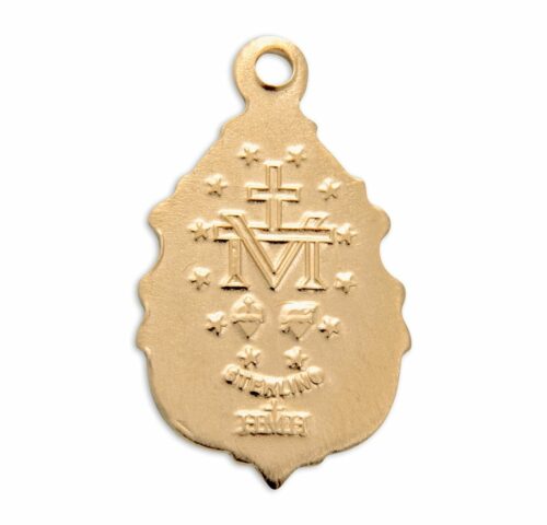Gold Over Sterling Silver Fancy Baroque Miraculous Medal - Image 3