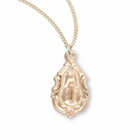 Gold Over Sterling Silver Fancy Baroque Miraculous Medal
