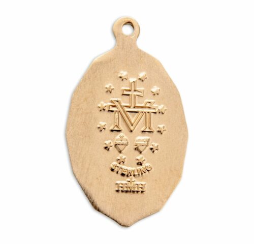 Gold Over Sterling Silver Oval Miraculous Medal - Image 3