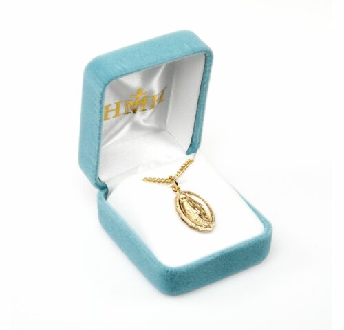 Gold Over Sterling Silver Oval Miraculous Medal - Image 4