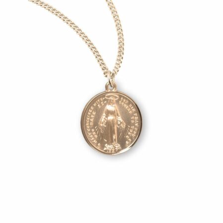 Gold Over Sterling Silver Round Miraculous Medal