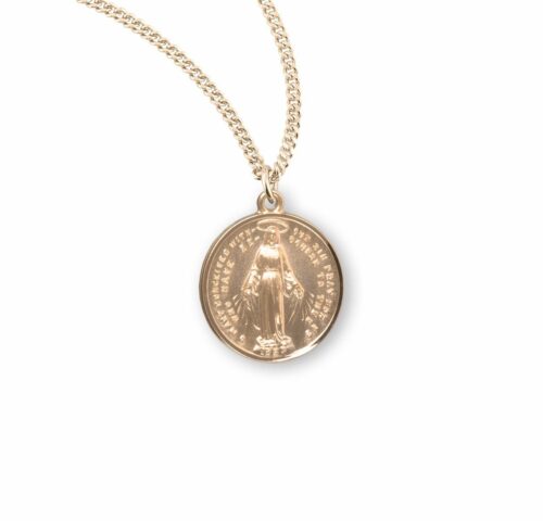Gold Over Sterling Silver Round Miraculous Medal