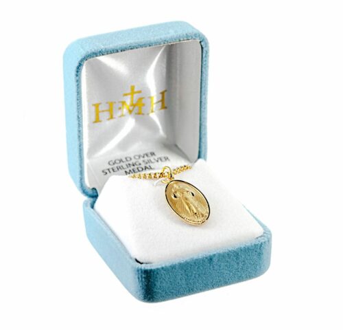 Gold Over Sterling Silver Divine Mercy Medal - Image 3